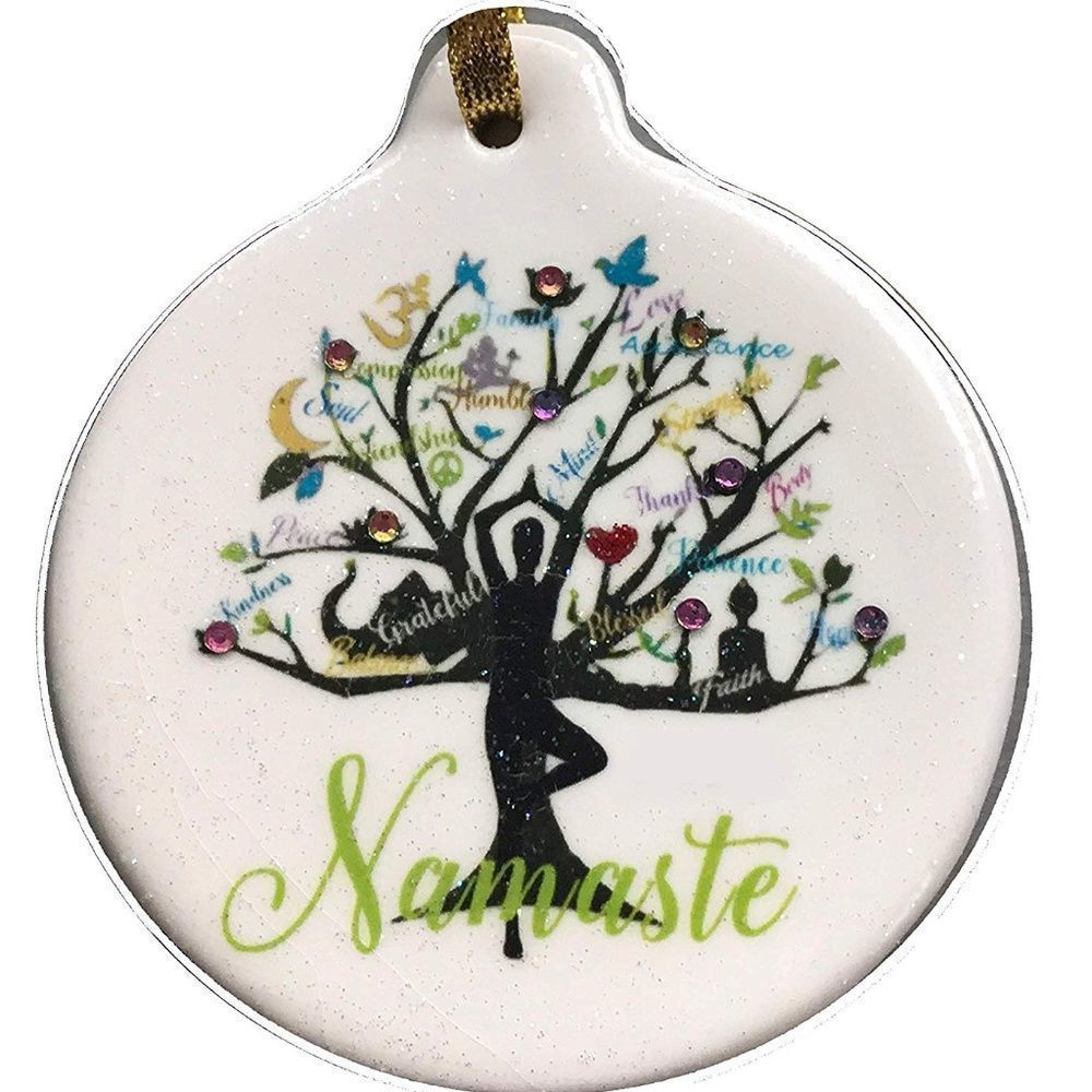 Yoga Tree Namaste Gift Ornament Christmas Peace